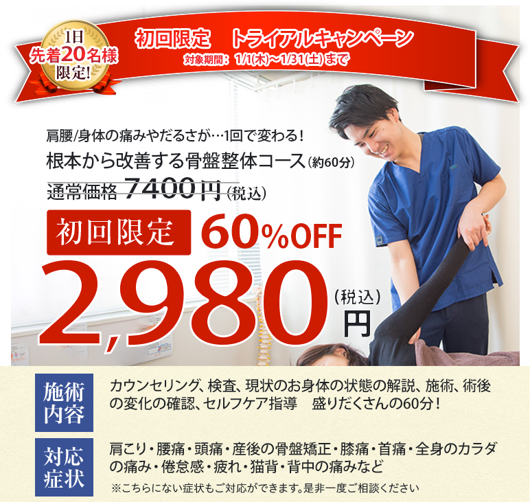 1/1~1/31トライアルキャンペーン2,980円の案内画像